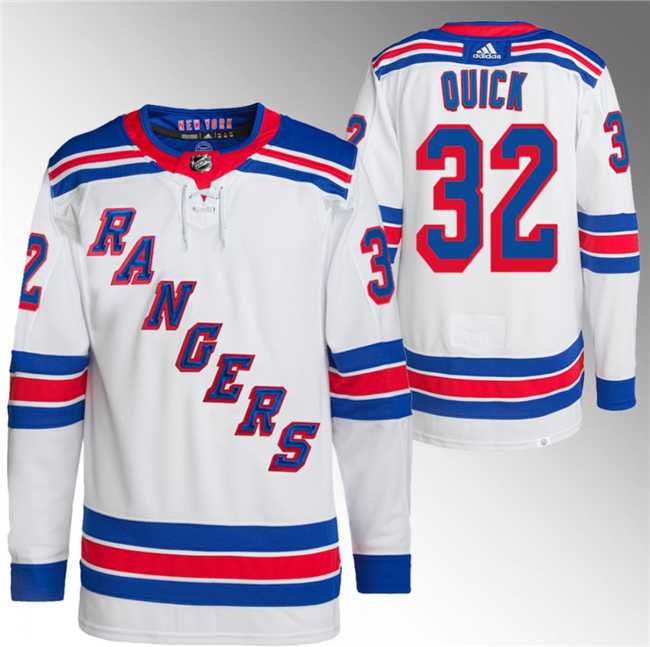 Men%27s New York Rangers #32 Jonathan Quick White Stitched Jersey->new jersey devils->NHL Jersey